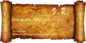 Vargyas Róza névjegykártya