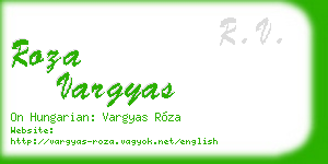 roza vargyas business card